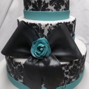 gâteau Damask noir et turquoise / Damask black and turquoise