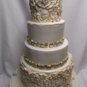 gâteau chiffonner et or / Ruffle and gold Wedding