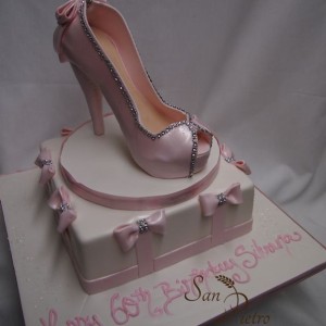 un étages rose chaussures / One tier Bow Shoe cake