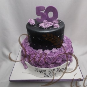 50th Birthday Rosette Cake