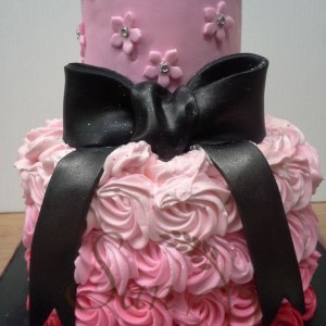 Ombre Rosettes Two Tier Cake