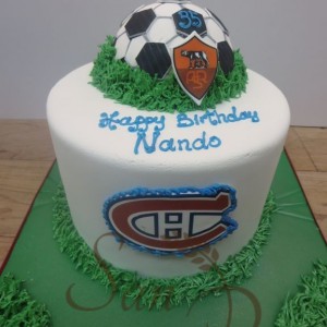 Soccer and Hockey Duo Cake