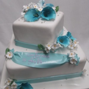 gâteau Orchidées bleues Confirmation / Blue Orchids Confirmation cake