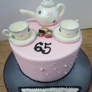 Tea party birthday cake
